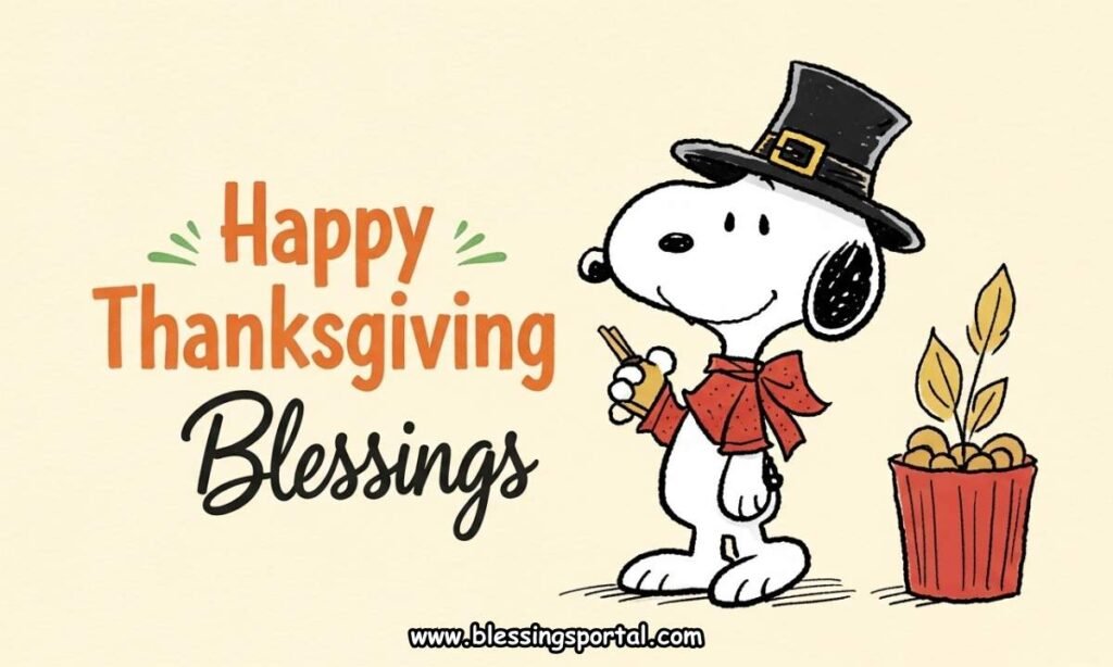 Snoopy Happy Thanksgiving Blessings