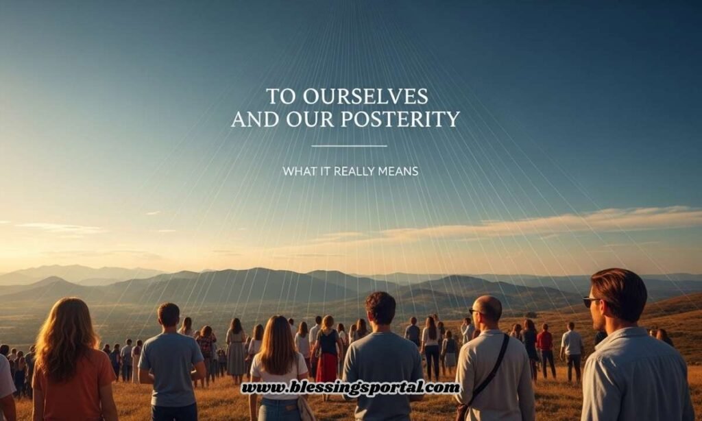 To Ourselves and Our Posterity What It Really Means