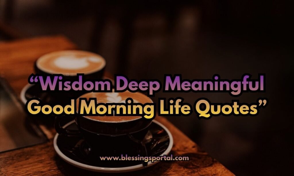 Wisdom Deep Meaningful Good Morning Life Quotes
