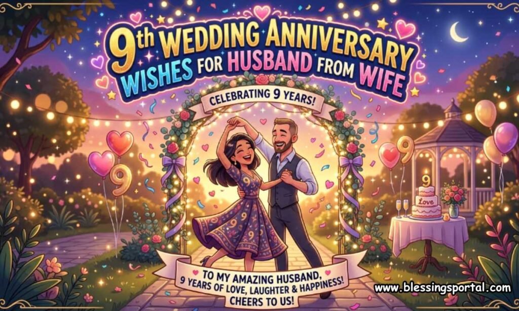 9th Wedding Anniversary Wishes for Husband from Wife