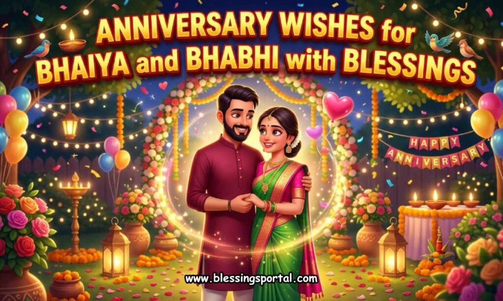Anniversary Wishes for Bhaiya and Bhabhi with Blessings