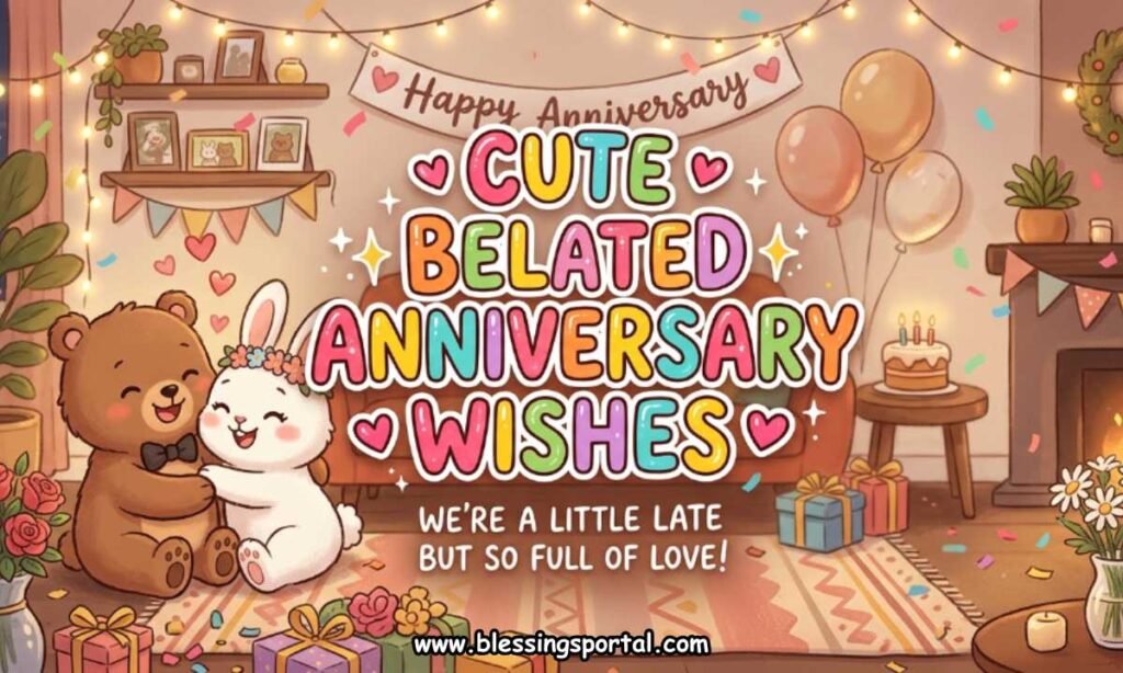 Cute Belated Anniversary Wishes