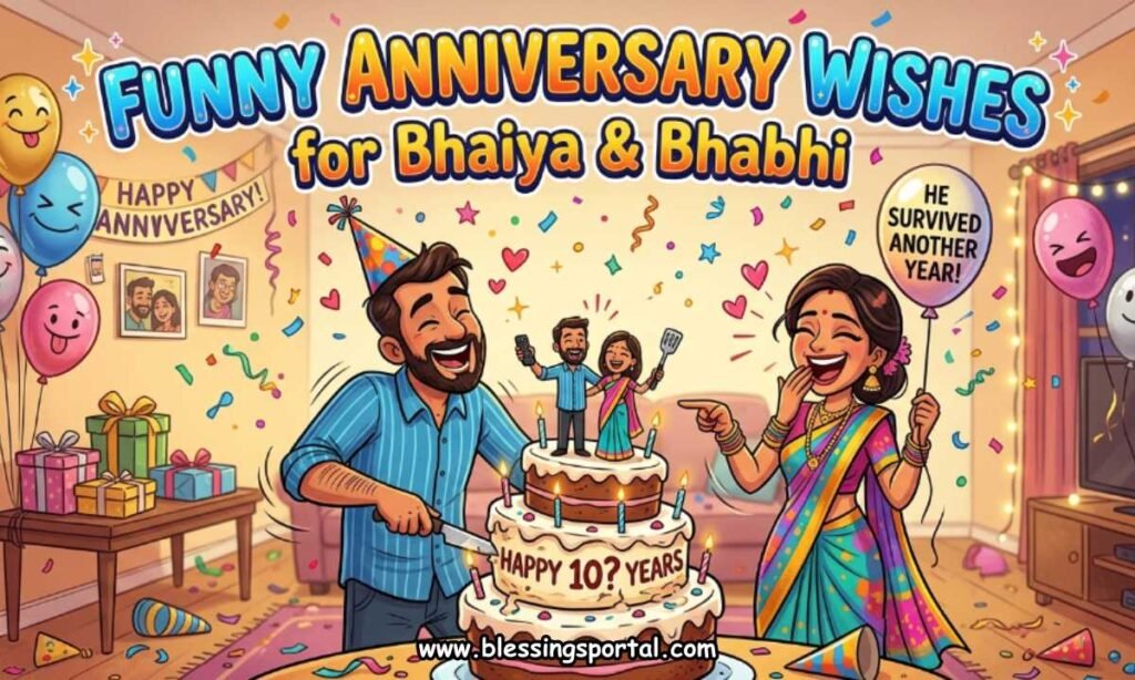 Funny Anniversary Wishes for Bhaiya and Bhabhi