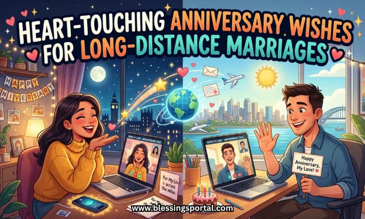 Heart-Touching Anniversary Wishes for Long-Distance Marriages