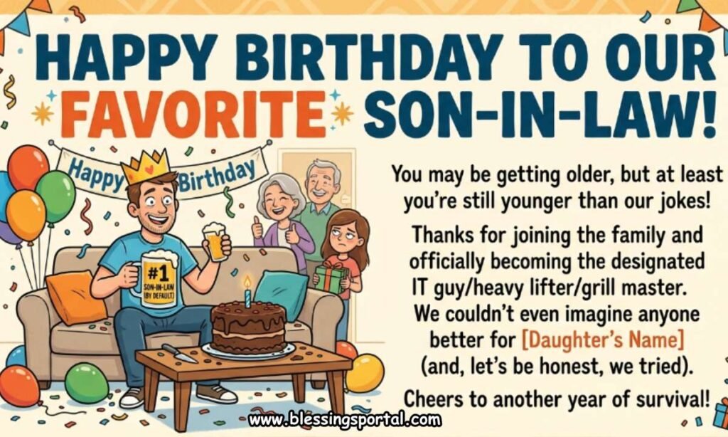 Humorous Birthday Wishes for Son-in-Law