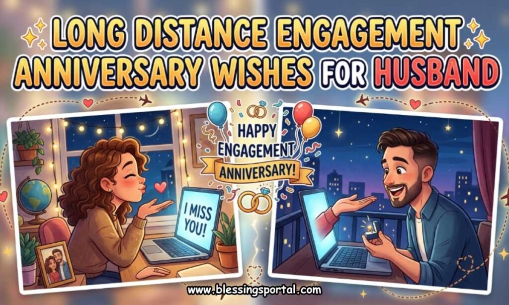Long Distance Engagement Anniversary Wishes for Husband