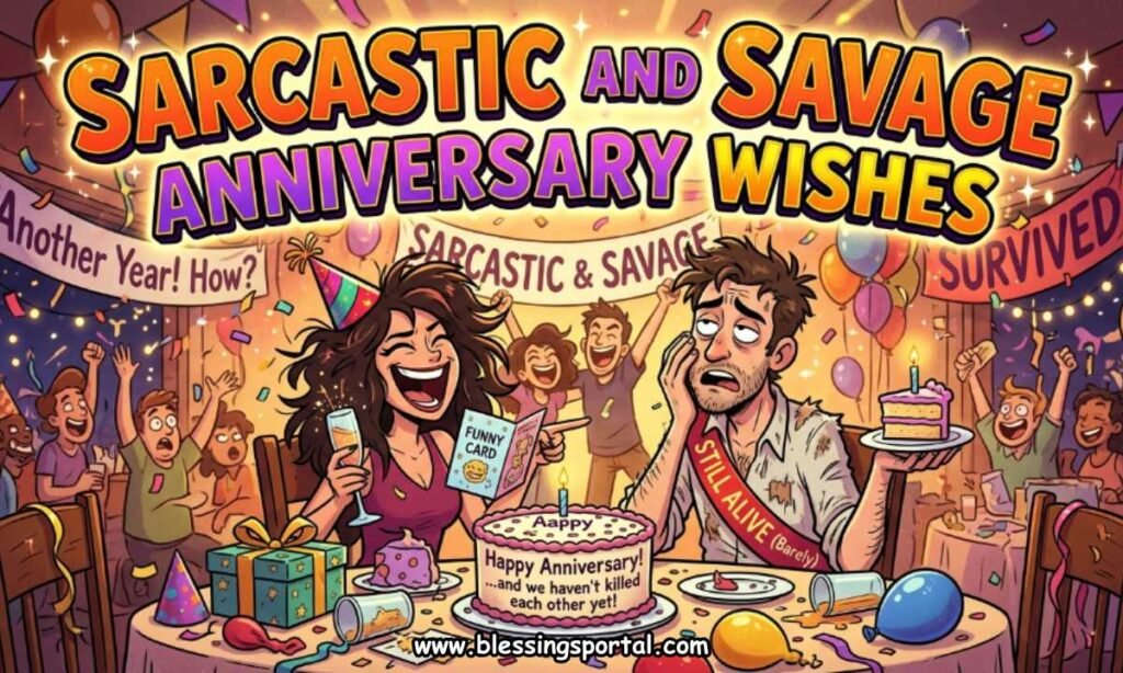 Sarcastic and Savage Anniversary Wishes