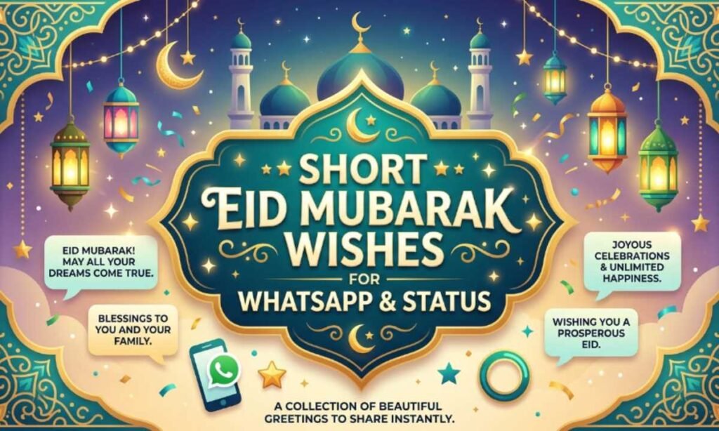 Short Eid Mubarak Wishes for WhatsApp & Status