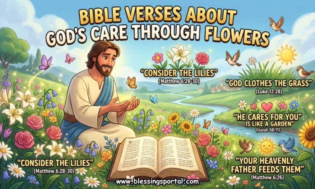 Bible Verses About God's Care Through Flowers