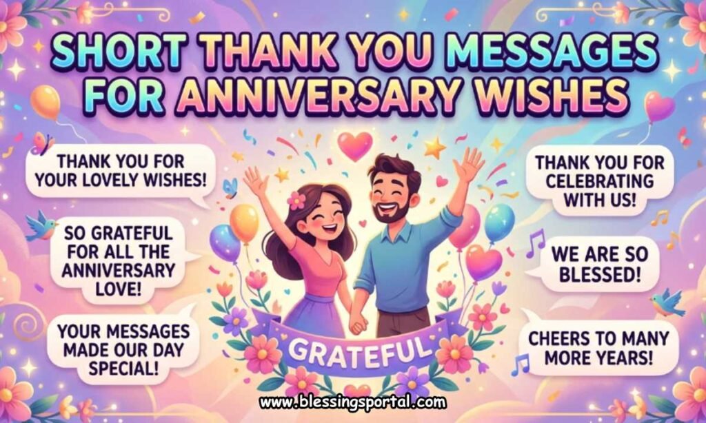 Short Thank You Messages for Anniversary Wishes