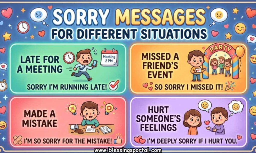 Sorry Messages for Different Situations