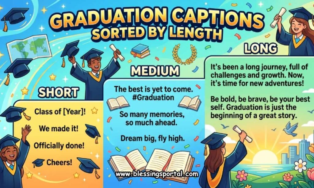 Graduation Captions Sorted by Length